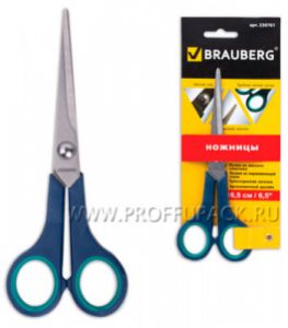 Ножницы BRAUBERG Soft Grip 165мм (230-761) [12/144]