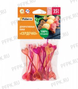 Пики для канапе СЕРДЕЧКО 8,5см (35 шт. в уп.) PATERRA (401-764) [1/100]