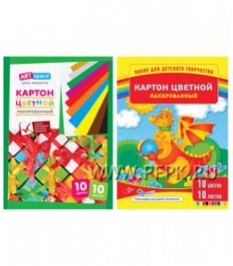 Картон цветной А4 (10 цветов 10 листов) (220-684 / Нкл10-10_6103) [1/30]