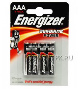 Батарейки ENERGIZER LR3 (ААА) алкалин (блистер 4 шт) [4/48]