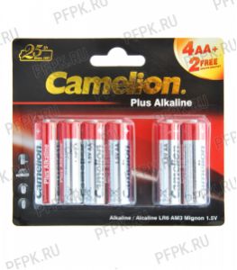 Батарейки CAMELION Plus LR6 (АА) алкалин (блистер 6 шт) [72/432]