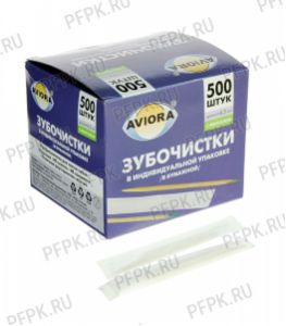 Зубочистки в индивид. упаковке МЕНТОЛ AVIORA (500 шт.в уп.) (401-487) [1/50]